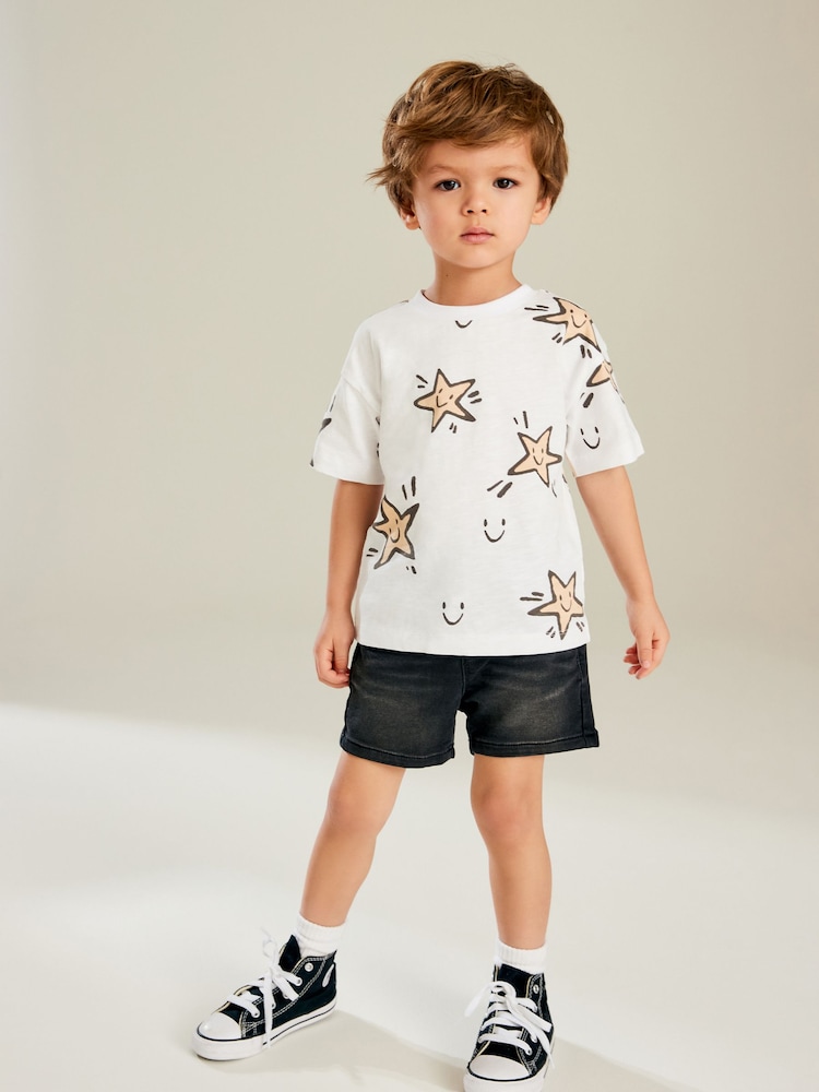Schwarz - Pull-on-Shorts aus Jersey und Denim (3 Monate bis 7 Jahre) - Bild 2 von 7 Schwarz - Pull-on-Shorts aus Jersey und Denim (3 Monate bis 7 Jahre) - Bild 2 von 7