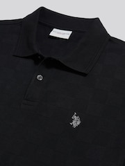 U.S. Polo Assn. Black Square Texture Tipped Polo Shirt - Image 2 of 2