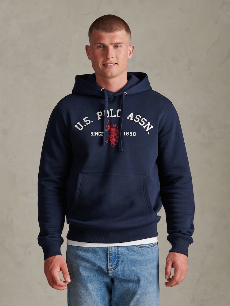 U.S. Polo Assn Blue Signature Arch Logo Hoodie - Image 1 of 9 U.S. Polo Assn Blue Signature Arch Logo Hoodie - Image 1 of 9