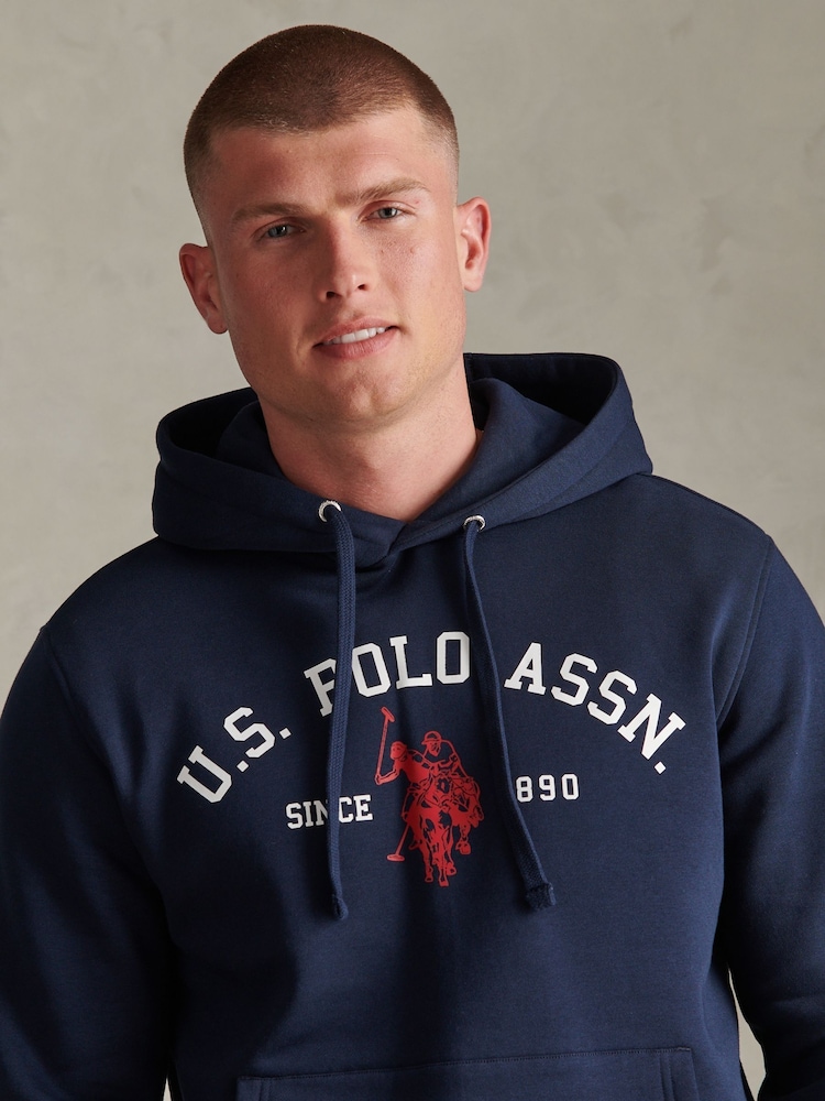 U.S. Polo Assn Blue Signature Arch Logo Hoodie - Image 2 of 9 U.S. Polo Assn Blue Signature Arch Logo Hoodie - Image 2 of 9