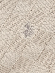 U.S. Polo Assn. Large Check Textured Knit Crew Neck Jumper - Imagen 2 de 2