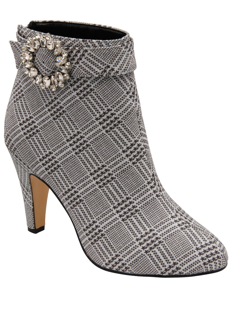 Lotus Silver Check-Print Shoe Boots - Image 1 of 4