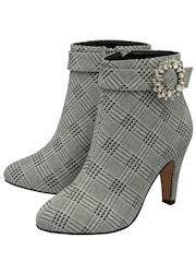 Lotus Silver Check-Print Shoe Boots - Image 2 of 4