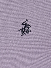 U.S. Polo Assn. Purple Double Horsemen Cotton Knit Crew Neck Jumper - Image 6 of 6