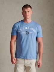 U.S. Polo Assn Blue Mens Signature Arch Print T-Shirt - Image 1 of 6