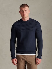 U.S. Polo Assn. Honeycomb Mixed Knit Crew Neck Jumper - Obrázek 1 z 4