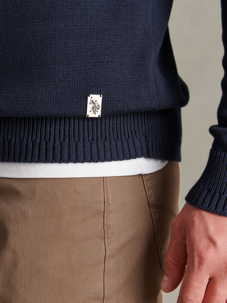 U.S. Polo Assn. Honeycomb Mixed Knit Crew Neck Jumper - Obrázek 2 z 4