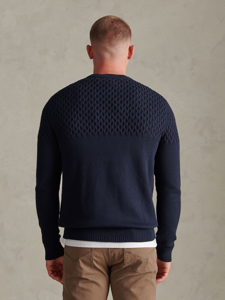 U.S. Polo Assn. Honeycomb Mixed Knit Crew Neck Jumper - Obrázek 4 z 4