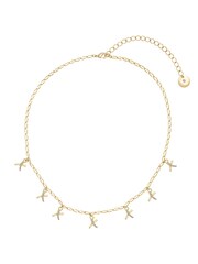 Caramel Jewellery London Gold Tone 'Kisses' Charm Delicate Necklace - Image 1 of 7