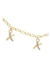 Caramel Jewellery London Gold Tone 'Kisses' Charm Delicate Necklace - Image 3 of 7
