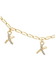 Caramel Jewellery London Gold Tone 'Kisses' Charm Delicate Necklace - Image 4 of 7