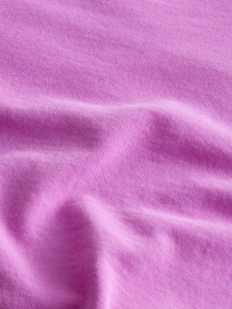 Fluroscent Purple Raw Hem Detail Washed Crew Neck Sweatshirt - Image 6 of 6