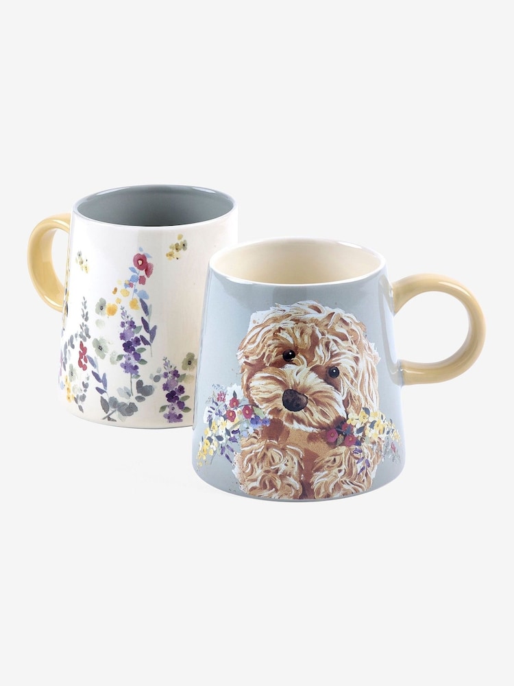 Set of 2 Sage Green Charlie Cockapoo Mugs - Image 4 of 4 Set of 2 Sage Green Charlie Cockapoo Mugs - Image 4 of 4