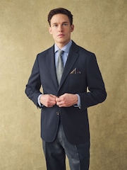 Barbour® Navy Wool Rich Hopsack Blazer - Image 1 of 16