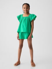 Gap Green Crinkle Cotton Short Set (4-13yrs) - Image 1 of 2