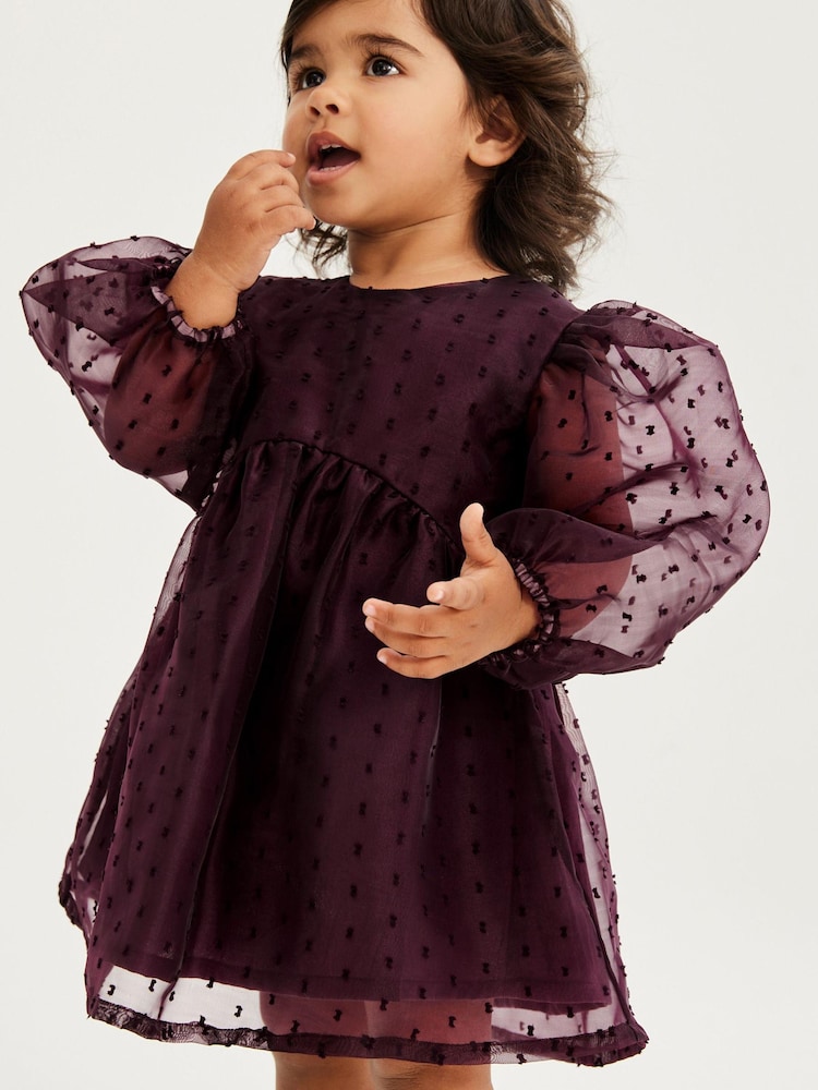 Jagodno rdeča - tkanina dobi Organza Volume Sleeve obleka (12mths-8yrs) - Slika 1 iz 7 Jagodno rdeča - tkanina dobi Organza Volume Sleeve obleka (12mths-8yrs) - Slika 1 iz 7