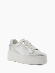 Dune London Silver Episode Flatform Sole Trainers - Image 4 of 6