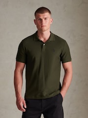 U.S. Polo Assn. Green Herringbone Texture Polo Shirt - Image 1 of 6
