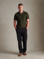 U.S. Polo Assn. Green Herringbone Texture Polo Shirt - Image 3 of 6
