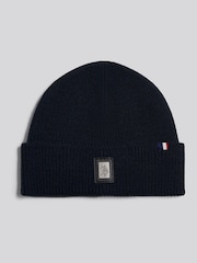 U.S. Polo Assn. Blue Engraved Metal Badge Knitted Beanie - Image 3 of 5