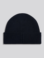 U.S. Polo Assn. Blue Engraved Metal Badge Knitted Beanie - Image 4 of 5