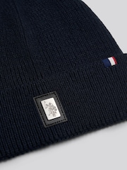 U.S. Polo Assn. Blue Engraved Metal Badge Knitted Beanie - Image 5 of 5