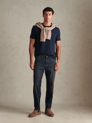 U.S. Polo Assn. Dark Blue Comfort Stretch Tapered Fit Jeans - Image 2 of 9