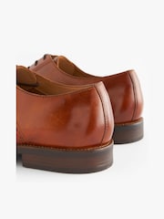 Tan Brown Wide Fit Leather Contrast Sole Derby Shoes - Image 4 of 8