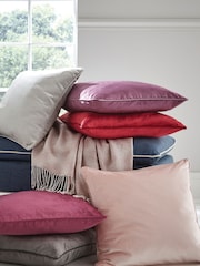 Laura Ashley Velvet Blush Pink Square Nigella Cushion - Image 2 of 6