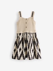 Black/White 100% Cotton Crochet Mono Dress (3mths-7yrs) - Image 5 of 6