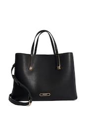 Dune London Dark Black Dorry Large Unlined Tote Bag - Image 3 of 6
