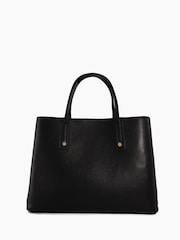 Dune London Dark Black Dorry Large Unlined Tote Bag - Image 4 of 6