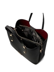 Dune London Dark Black Dorry Large Unlined Tote Bag - Image 5 of 6