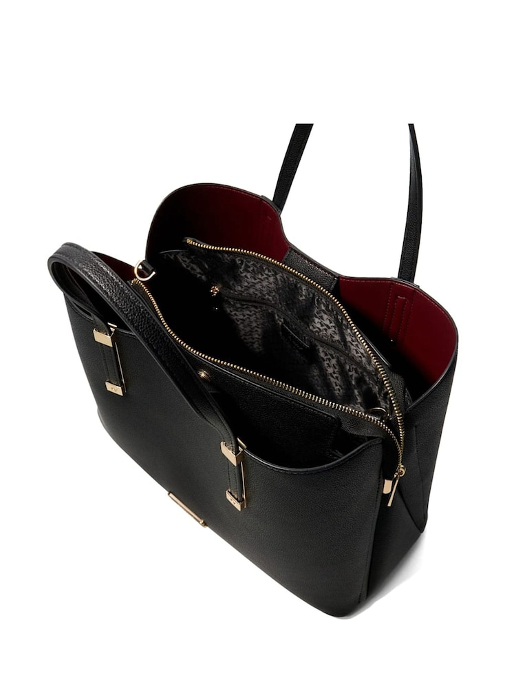 Dune London Dark Black Dorry Large Unlined Tote Bag - Image 5 of 6