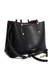 Dune London Dark Black Dorry Large Unlined Tote Bag - Image 6 of 6