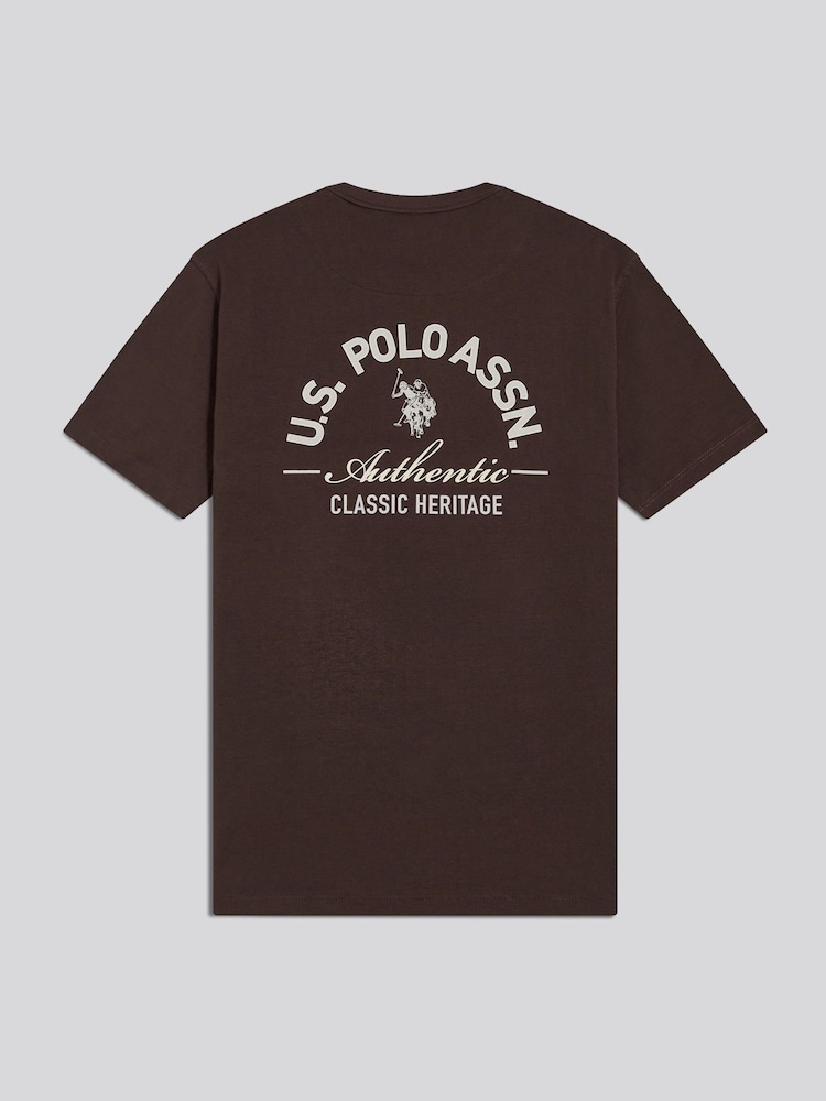 U.S. Polo Assn. Brown Classic Heritage Front & Back Graphic T-Shirt - Image 2 of 9 U.S. Polo Assn. Brown Classic Heritage Front & Back Graphic T-Shirt - Image 2 of 9