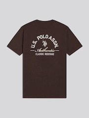 U.S. Polo Assn. Brown Classic Heritage Front & Back Graphic T-Shirt - Image 7 of 9