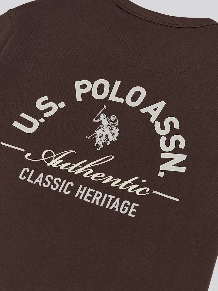 U.S. Polo Assn. Brown Classic Heritage Front & Back Graphic T-Shirt - Image 9 of 9 U.S. Polo Assn. Brown Classic Heritage Front & Back Graphic T-Shirt - Image 9 of 9
