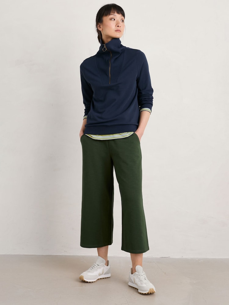 Seasalt Blue Cornwall Tideline Collared Sweatshirt - Image 2 of 3