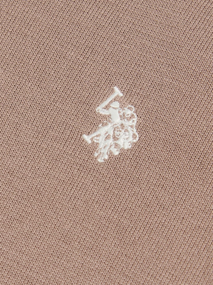 U.S. Polo Assn Beige Combed Cotton Double Horsemen Revere Polo Shirt - Image 2 of 2