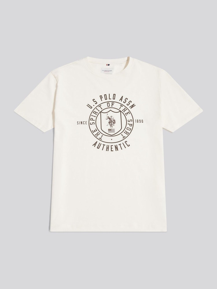 U.S. Polo Assn Cream Mens Spirit of Sport Graphic T-Shirt - Image 1 of 2 U.S. Polo Assn Cream Mens Spirit of Sport Graphic T-Shirt - Image 1 of 2