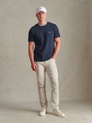 U.S. Polo Assn. Blue Honeycomb Pique Tipped T-Shirt - Image 3 of 6