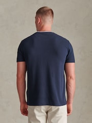 U.S. Polo Assn. Blue Honeycomb Pique Tipped T-Shirt - Image 4 of 6