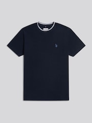 U.S. Polo Assn. Blue Honeycomb Pique Tipped T-Shirt - Image 5 of 6