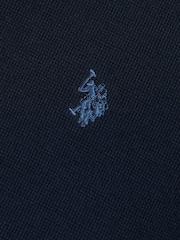 U.S. Polo Assn. Blue Honeycomb Pique Tipped T-Shirt - Image 6 of 6