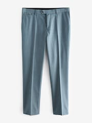 Light Blue Slim Fit Trimmed Suit Trousers - Image 6 of 8