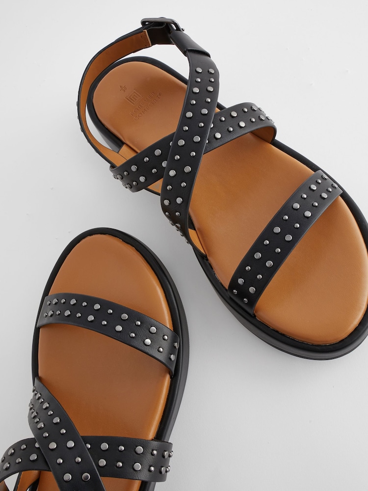 Noir - Sandales à lanières Forever Comfort® à plateforme - Image 5 of 9