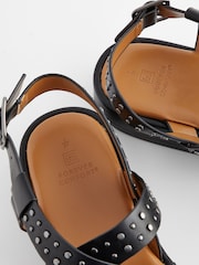 Black Forever Comfort® Flatform Strappy Sandals - Image 8 of 9