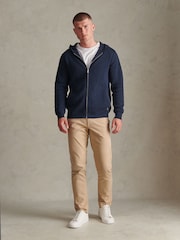 U.S. Polo Assn Blue Zip Through Knitted Hoodie - Image 3 of 4