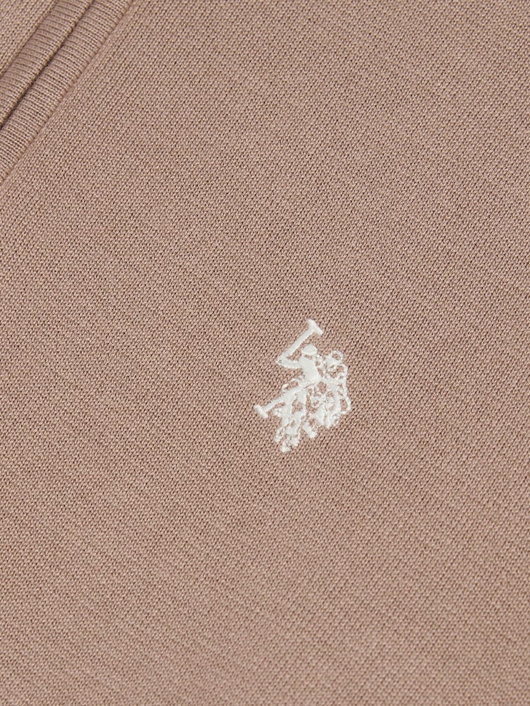 Табиғи - U.S. Polo Assn. Мақтадан жасалған ширек сыдырмалы воронкалы джемпер - 3суретінің 2 суреті